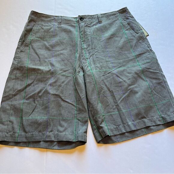Men's Champs Dress Shorts Multi tooth Plaid blk/cream Size 38 - Picture 1 of 9